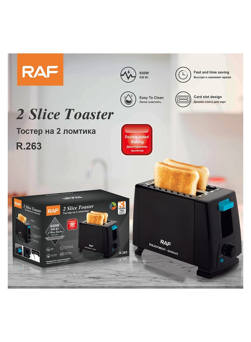 RAF 2-slice toaster 6 toast settings, toast sandwiches toast mini toaster heating function