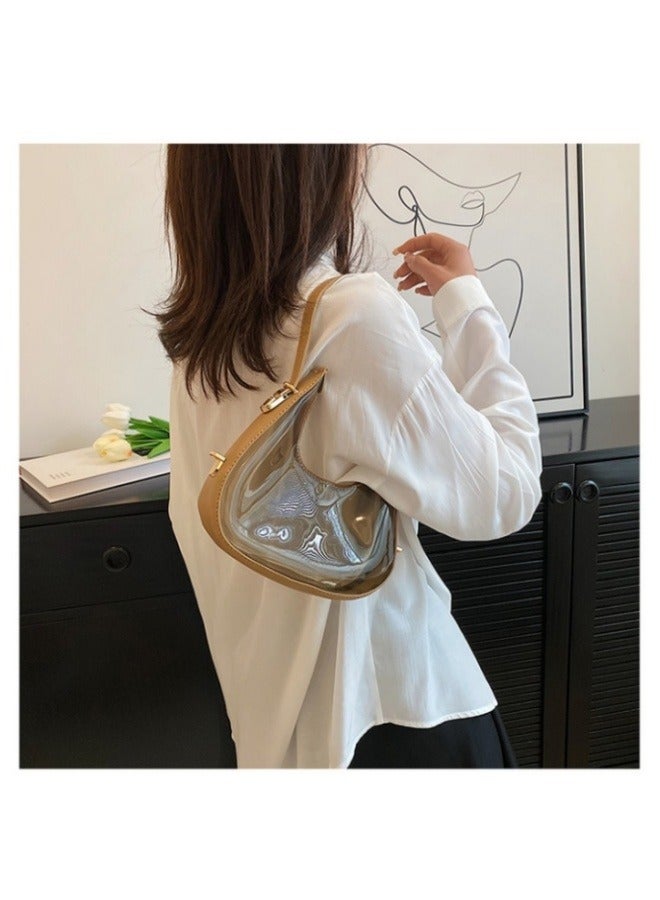 Retro fashion transparent underarm bag crescent bag clear bag,women's shoulder handbags,small shoulder purses for women