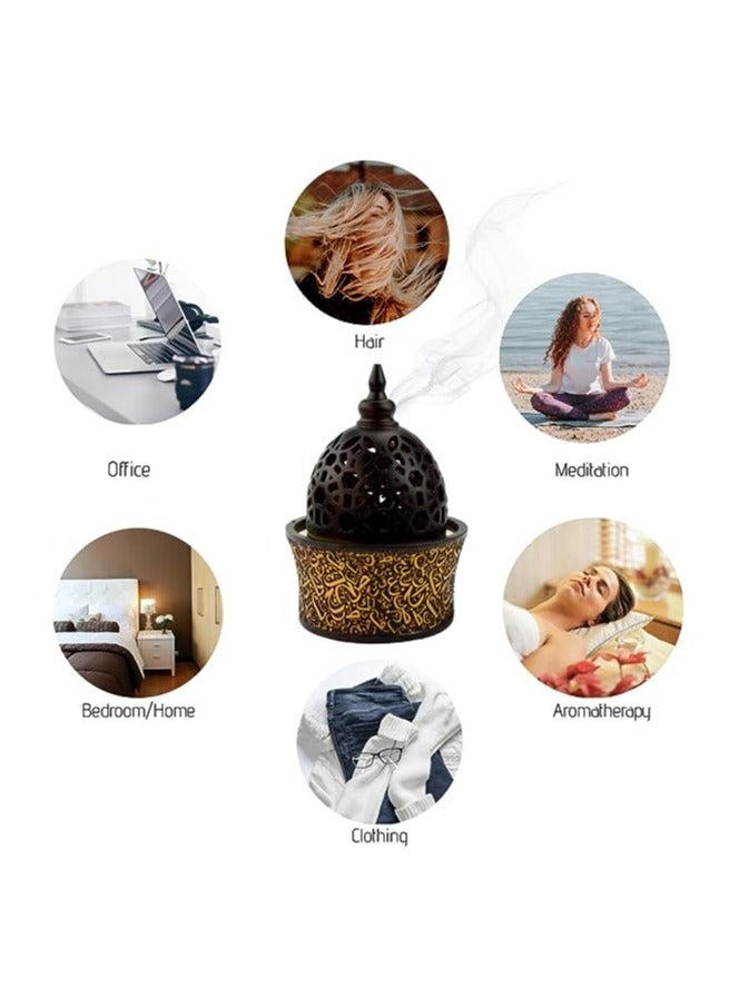 Calligraphy Style Closed Incense Bakhoor Oud Burner Resin Material High Quality With Magnetic Cover - Perfect For Wedding Gift Study Room Spa Yoga Home Office