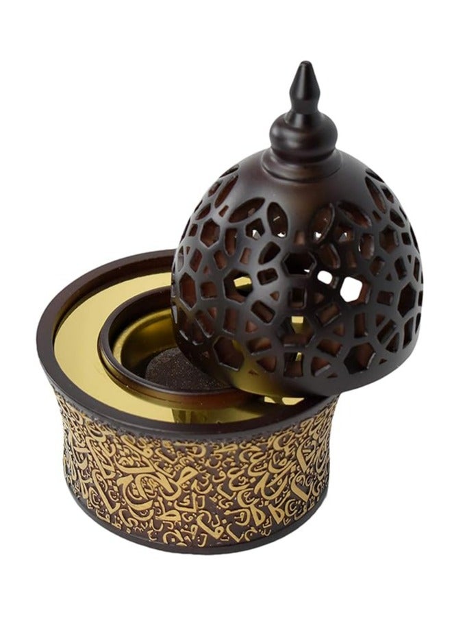 Calligraphy Style Closed Incense Bakhoor Oud Burner Resin Material High Quality With Magnetic Cover - Perfect For Wedding Gift Study Room Spa Yoga Home Office