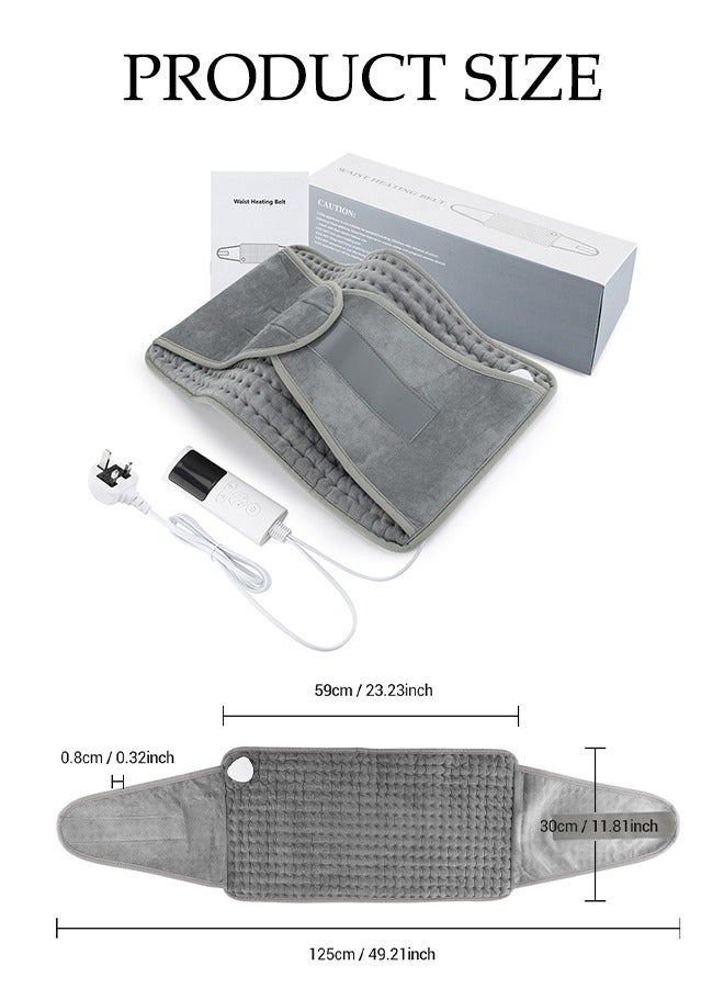 Electric Heating Pad for Back, Heated Waist Belt Wrap for Back Pain and Cramps Relief, 9 Temperature Options, 4 Timer Settings, for Back Heating Pad Cramps, Waist, Lumbar