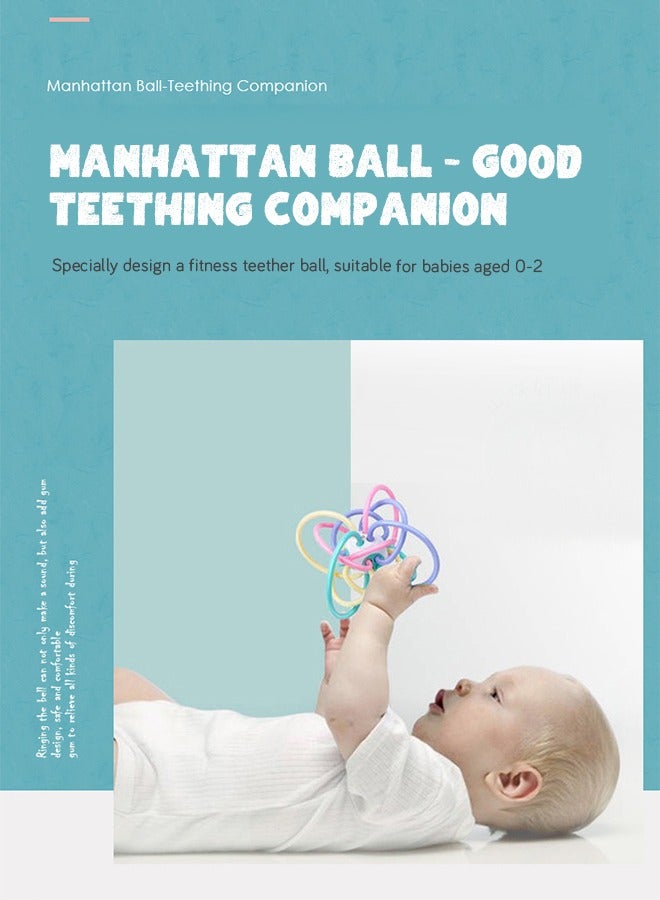 11 Pcs Baby Teethers Toys, Baby Molar Toys, Soft Silicone Teething Toys, Chewing Teether Toys, Grabs Manhattan Winkel Rattle Sensory Educational Tools Gifts Sets for Newborns Infants