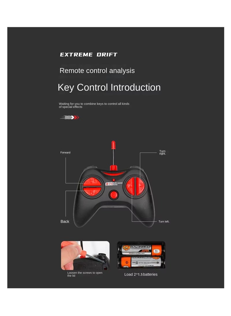 Rechargeable Remote Control Car 1:24 4WD Rc Drift Racing Cars with Dynamic Light for Children