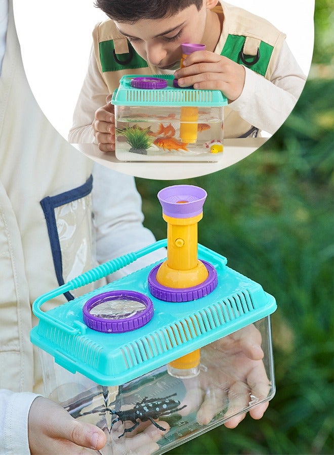 Portable Observation Barrel Multifunctional Funny Bug Container Gift Cage for Outdoor Exploration Critter Bug Collection Toddlers, 360 Degree Panoramic Viewing for Kids