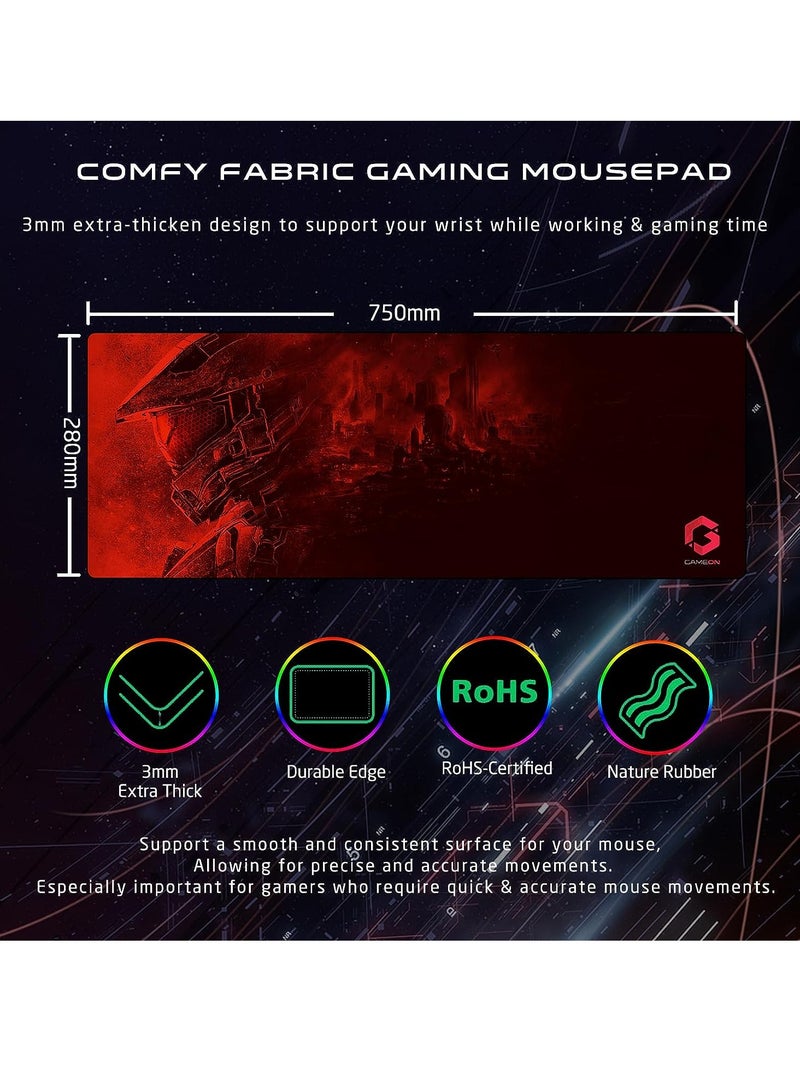 GAMEON CYPHER XL All In One Gaming Bundle Keyboard Headset Mouse and Mousepad RGB Backlit USB Connectivity for Gamers Black