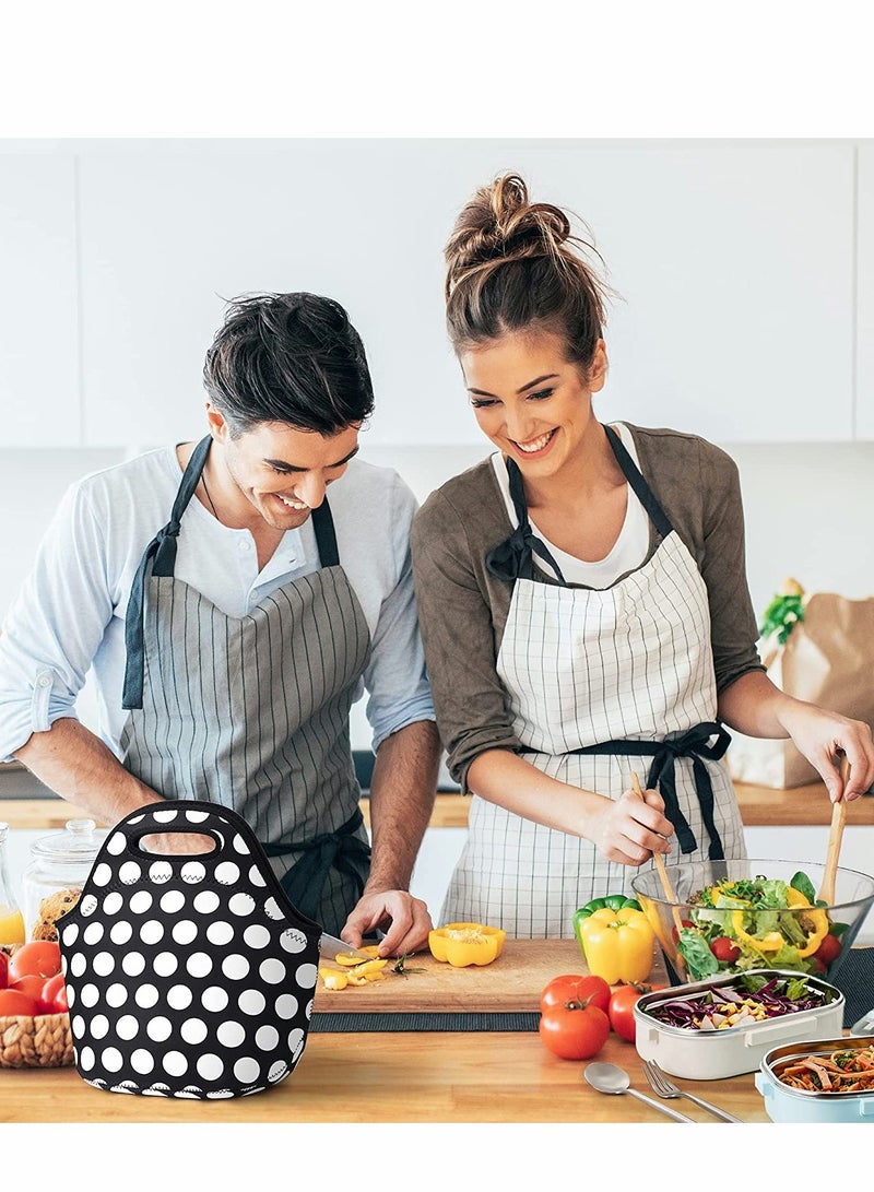 Insulated Neoprene Lunch Bag for Kids and Adults, Reusable and Washable Tote with Premium Stitching and Outside Pocket for Picnics