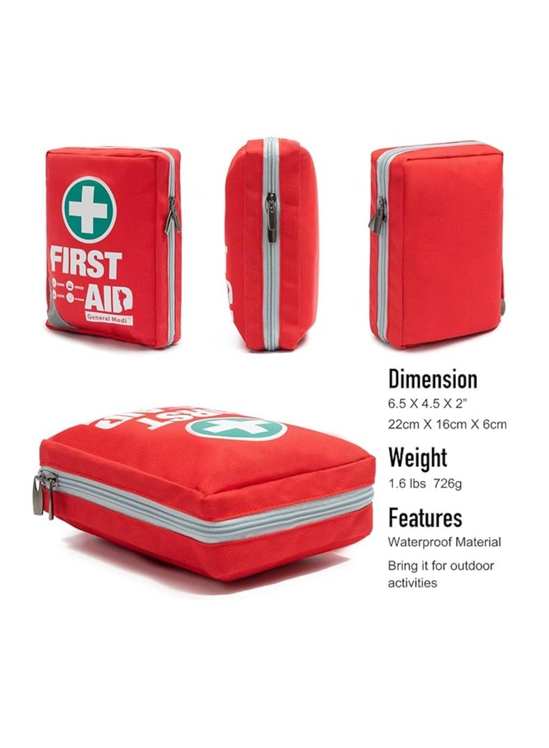 First Aid Kit - Small Compact First Aid Kit Bag(175 Piece) - Reflective Bag Design- Includes 2 x Eyewash, Instant Cold Pack, Emergency Blanket