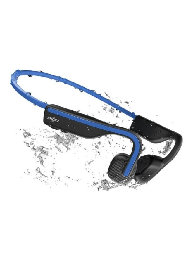 OpenMove Bluetooth Wireless Headphones With Mic, Bone Conduction Wireless Headset Blue