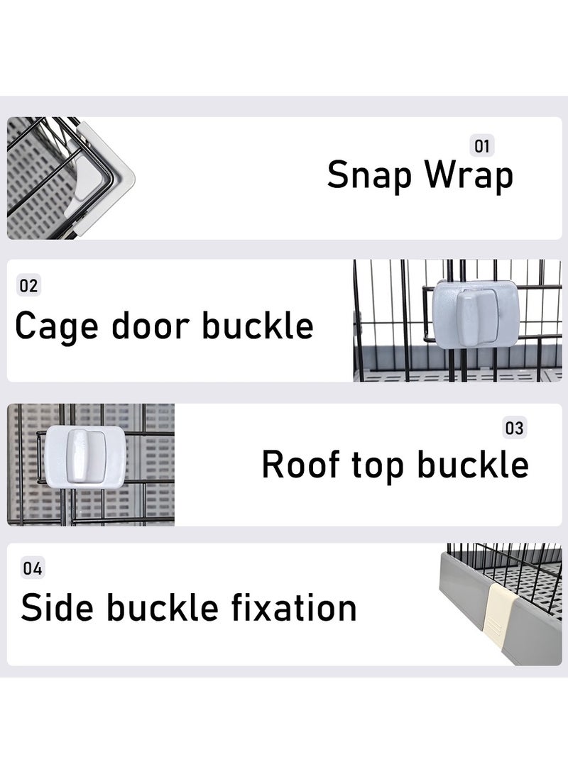 Pet cat cage, Dog and cat playpen with double door and drawer tray, Sturdy carbon steel pet cage for medium dogs/cats, Grey pet crate, 75 cm Indoor cat cage.