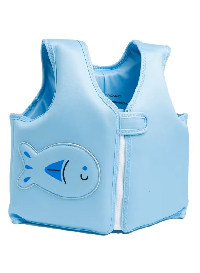 Puddle Jumper Kids Swim Vest with Adjustable Strap for 20-55lbs Toddler Floaties with Shoulder Harness Arm Wings for 2-7 Years Old Life Jacket for Sea Beach Pool, Blue