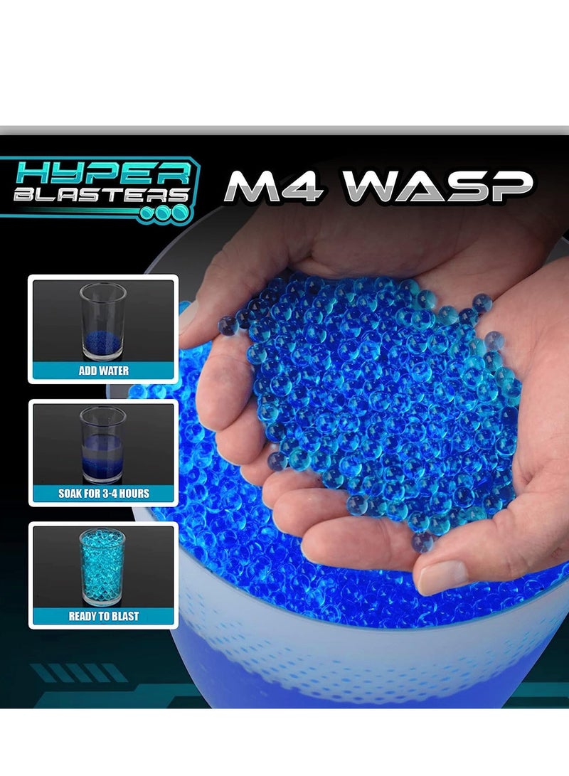 M4 Wasp Gel Ball Blaster with 1000 Round Capacity Ammo Drum – Splatter Ball Blaster Includes 30,000 Planet Friendly No- Stain Water Beads- Fun and Exciting Electric Blaster