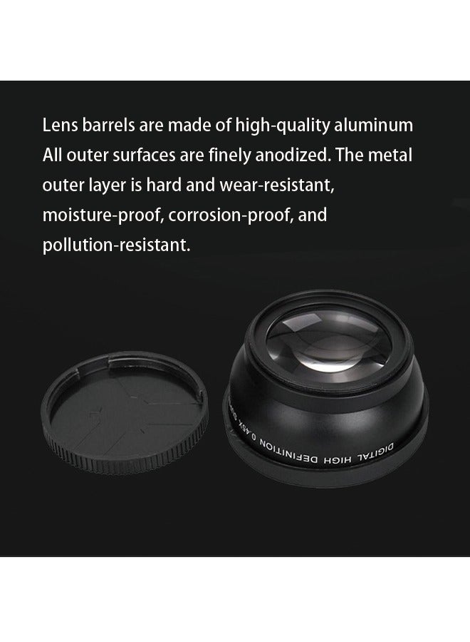 52MM 0.45X Wide-Angle + Macro 2-in-1 Auxiliary Lens for Nikon and Canon Lenses