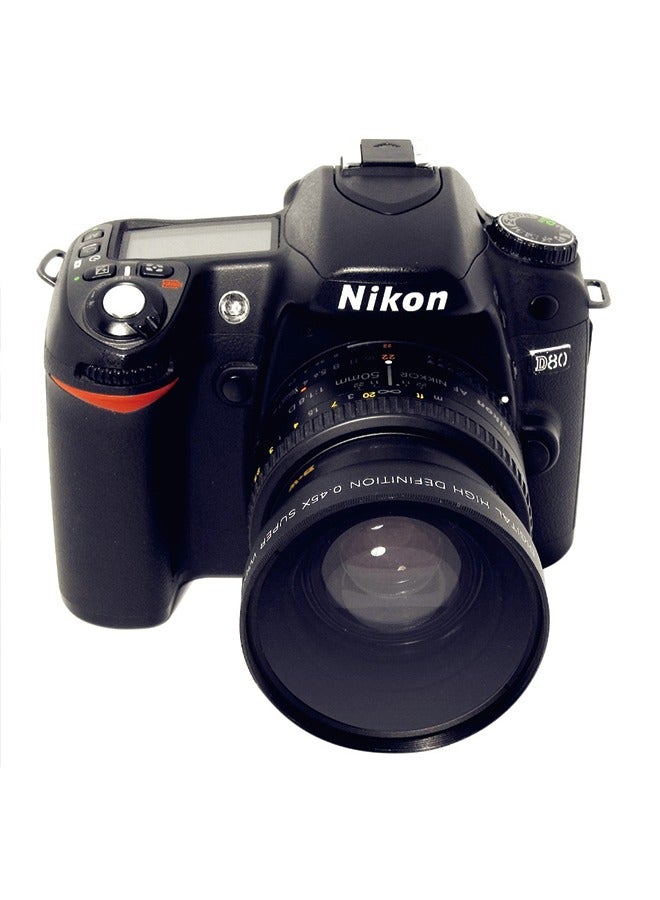 52MM 0.45X Wide-Angle + Macro 2-in-1 Auxiliary Lens for Nikon and Canon Lenses