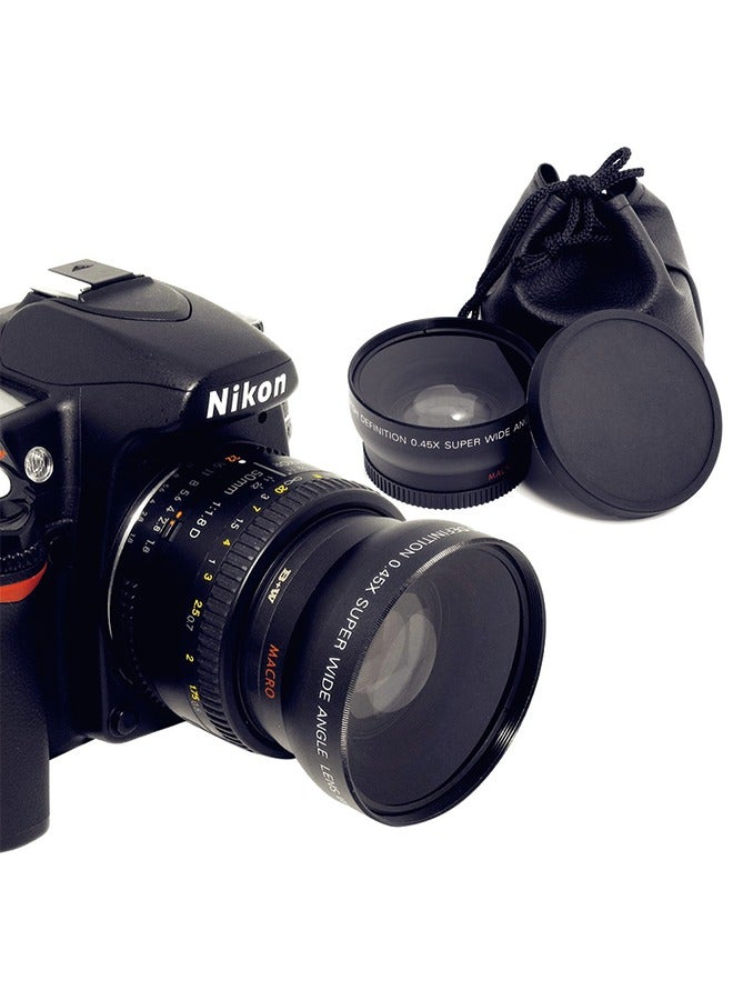 52MM 0.45X Wide-Angle + Macro 2-in-1 Auxiliary Lens for Nikon and Canon Lenses