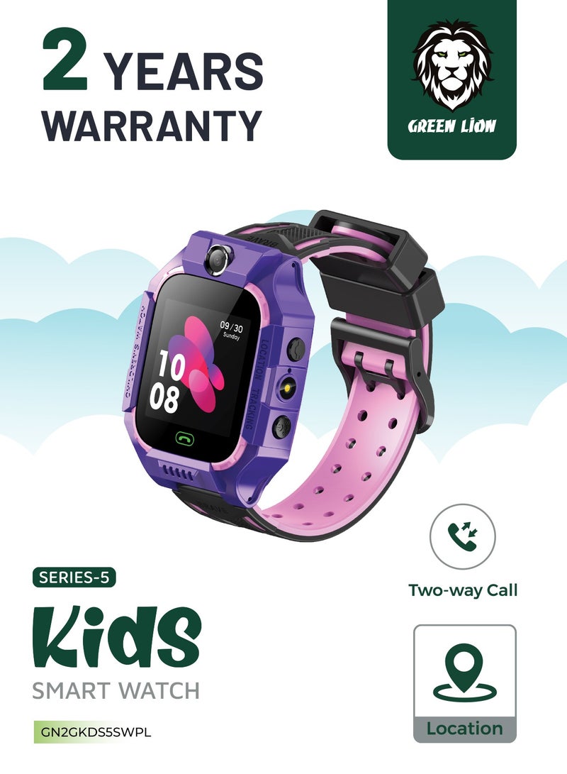 Smart Kids Watch Series 5 with GPS and Sim Card Slot and Two-Way Call and SOS Alarm and Location Purple