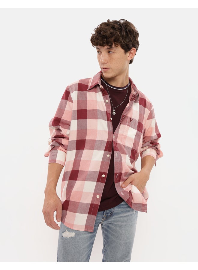 AE Slim Fit Plaid Button-Up Shirt