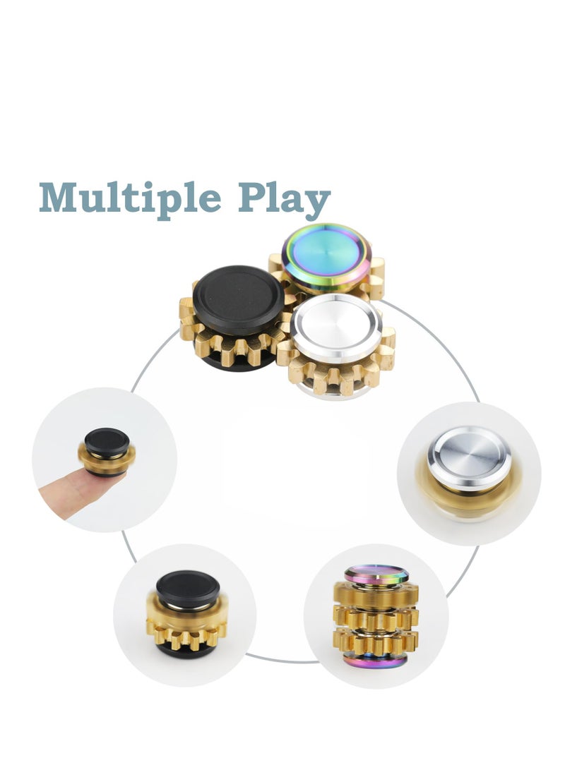 Copper Gear Toy, Mini Fidget Spinners, Metal Fidget Spinner Sensory Toy for Adults, Teens and Kids, Stress Relief Boredom Killing Time Toy, for Anxiety Relief 3PCS