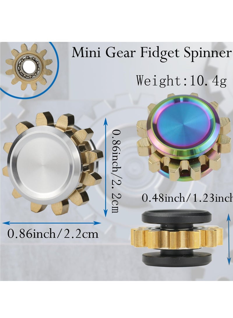 Copper Gear Toy, Mini Fidget Spinners, Metal Fidget Spinner Sensory Toy for Adults, Teens and Kids, Stress Relief Boredom Killing Time Toy, for Anxiety Relief 3PCS