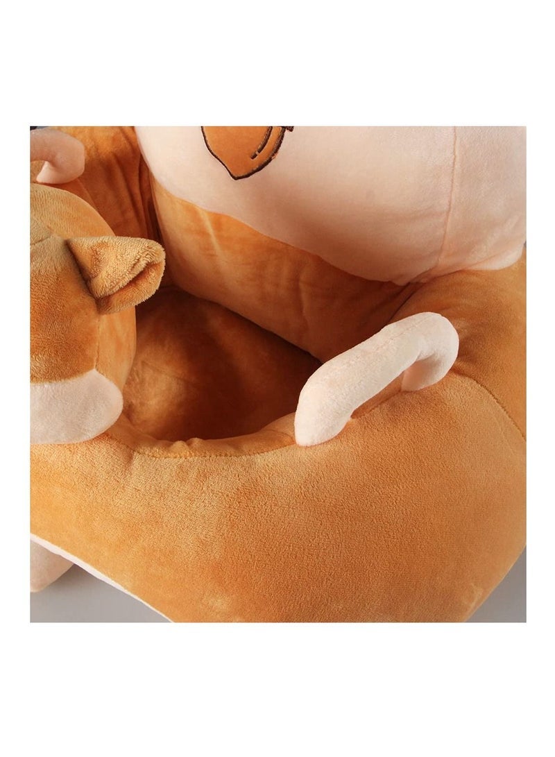 Baby Soft Chair Portable Infant Sofa Seat Plush Animal Shaped Learning to Sit for 3-16 Months Newborn Infant