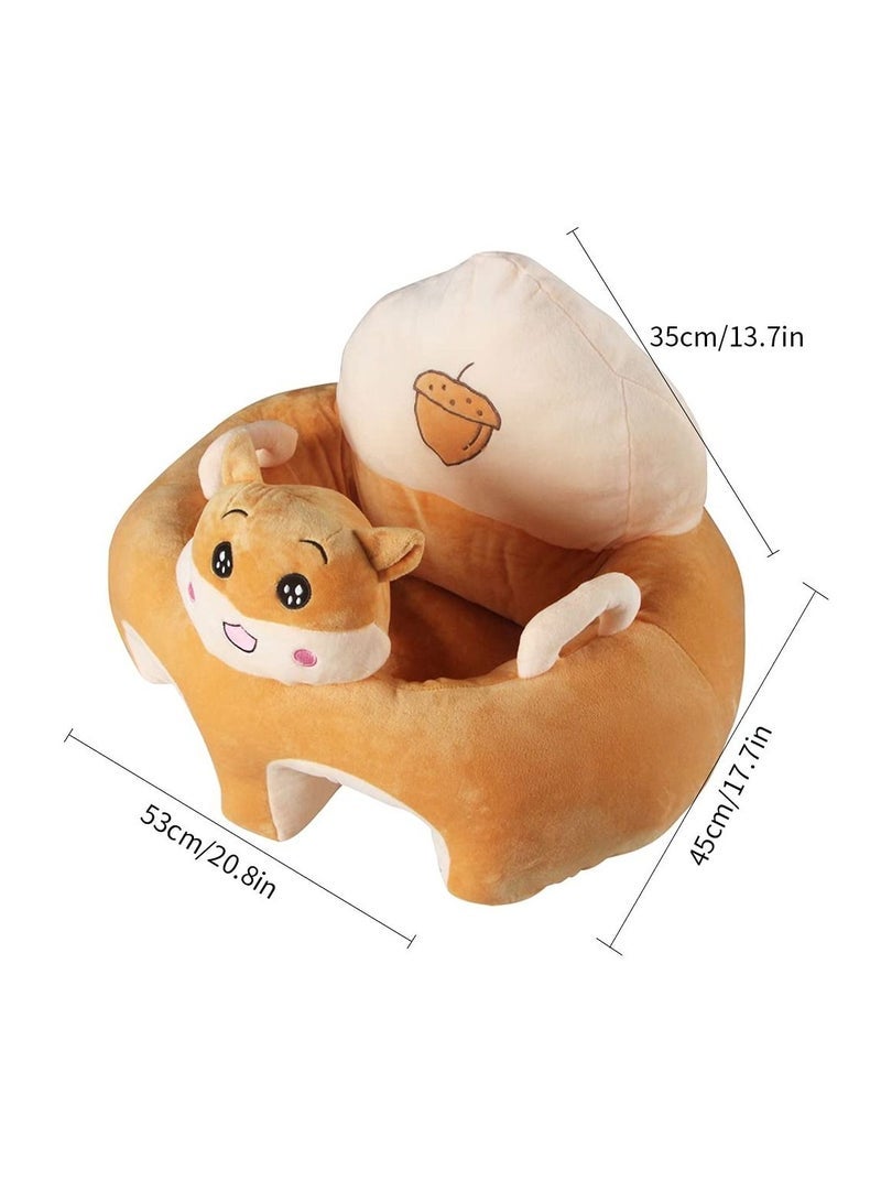 Baby Soft Chair Portable Infant Sofa Seat Plush Animal Shaped Learning to Sit for 3-16 Months Newborn Infant