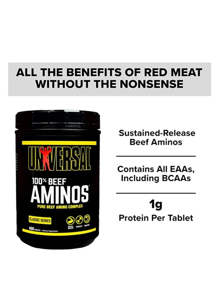 100% Beef Aminos Supplement Pure Beef Amino Complex 400 Tablets