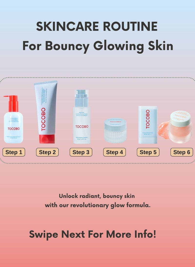Tocobo Pore Cleansing Oil 200ml, Soft Sun Stick, Coconut Cleansing Foam 150ml, Vita Glazed Lip Mask & Face Scrubber | Complete Skincare Set for Deep Cleansing, Sun Protection, and Hydration
