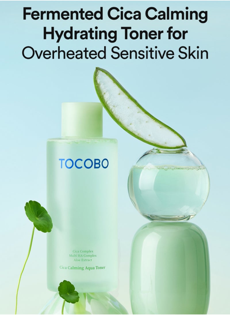 Tocobo Cica Aqua Calming Toner 200ml ,\ Tocobo Toner Pad 150mlj Tocobo Cica Gel Cream 75ml\ & Cica Cooling Sun Stick | Includes Face Scrubber | Calming, Hydrating, and Protective Skincare Set