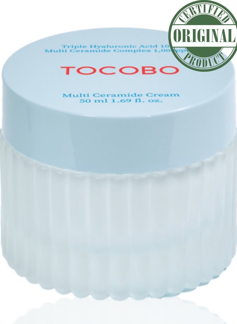 TOCOBO Multi Ceramide Cream 50ml – Moisturizing Cream with Ceramides for Sensitive Skin – Korean Skincare with Natural Ingredients – Cruelty-Free, Vegan