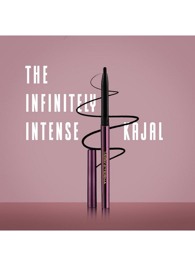 Eterna Blackfinity Kajal 0.35G Matte Ultracreamy Texture Rich Color Payoff 8Hr Power Stay Waterproof Smudgefree Enriched With Herbal