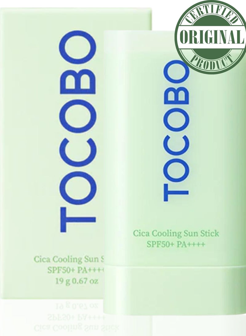 TOCOBO Cica Cooling Sun Stick SPF50+ PA+++ – Soothing Sunscreen Stick with Centella Asiatica for Face – Cooling Formula, Hydrating, Non-Greasy, No White Cast 18g