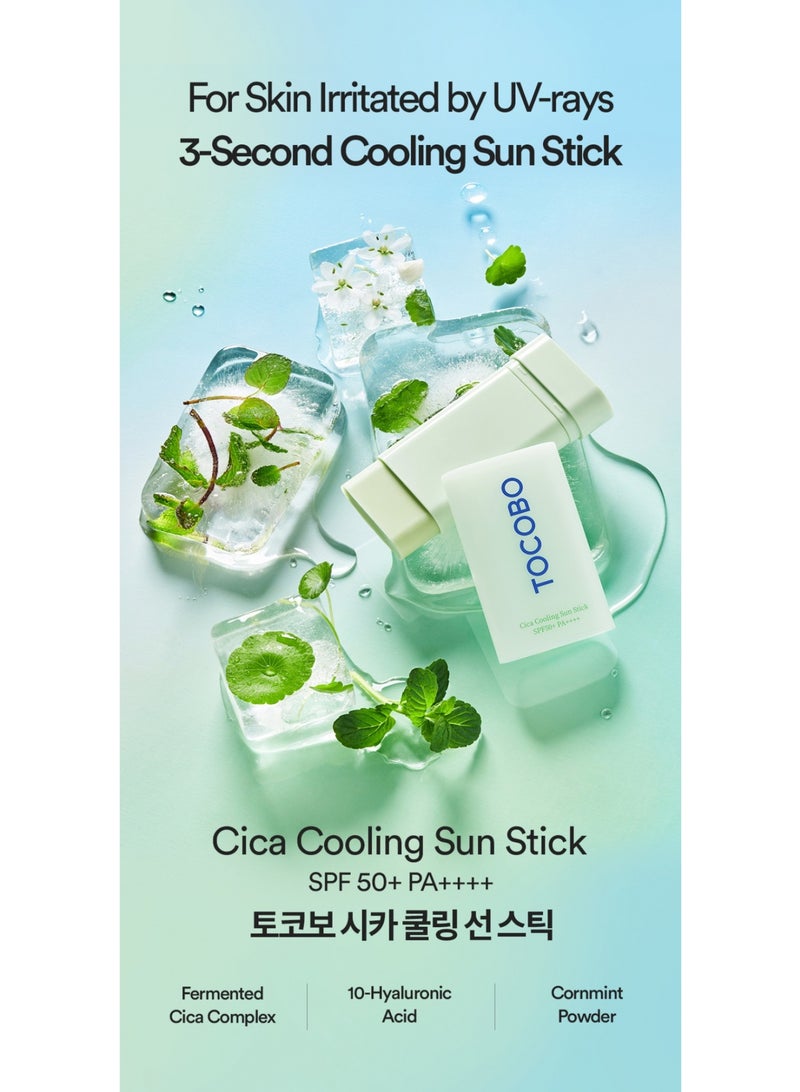 TOCOBO Cica Cooling Sun Stick SPF50+ PA+++ – Soothing Sunscreen Stick with Centella Asiatica for Face – Cooling Formula, Hydrating, Non-Greasy, No White Cast, 20g