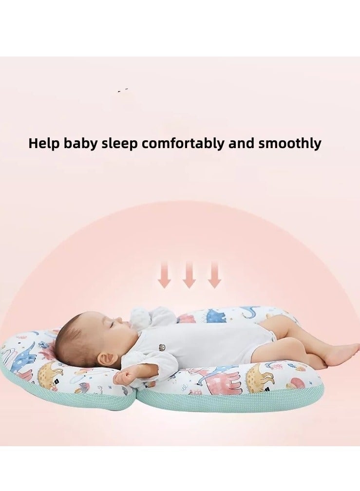 Baby Head Shaping Pillow, Baby's Head Shaping Pillow, Babies and Toddler Bedding, Neck  Support Baby Memory Foam Pillow , Adjustable Height, With 2 Removable Fixing Posts