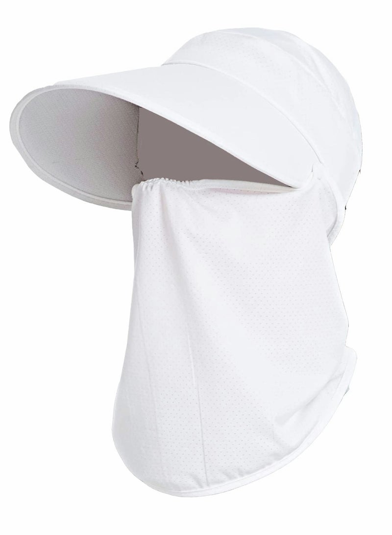 UV Protection Fishing Hat with Cooling Feature, Ponytail Hole & Detachable Neck Flap for Men & Women