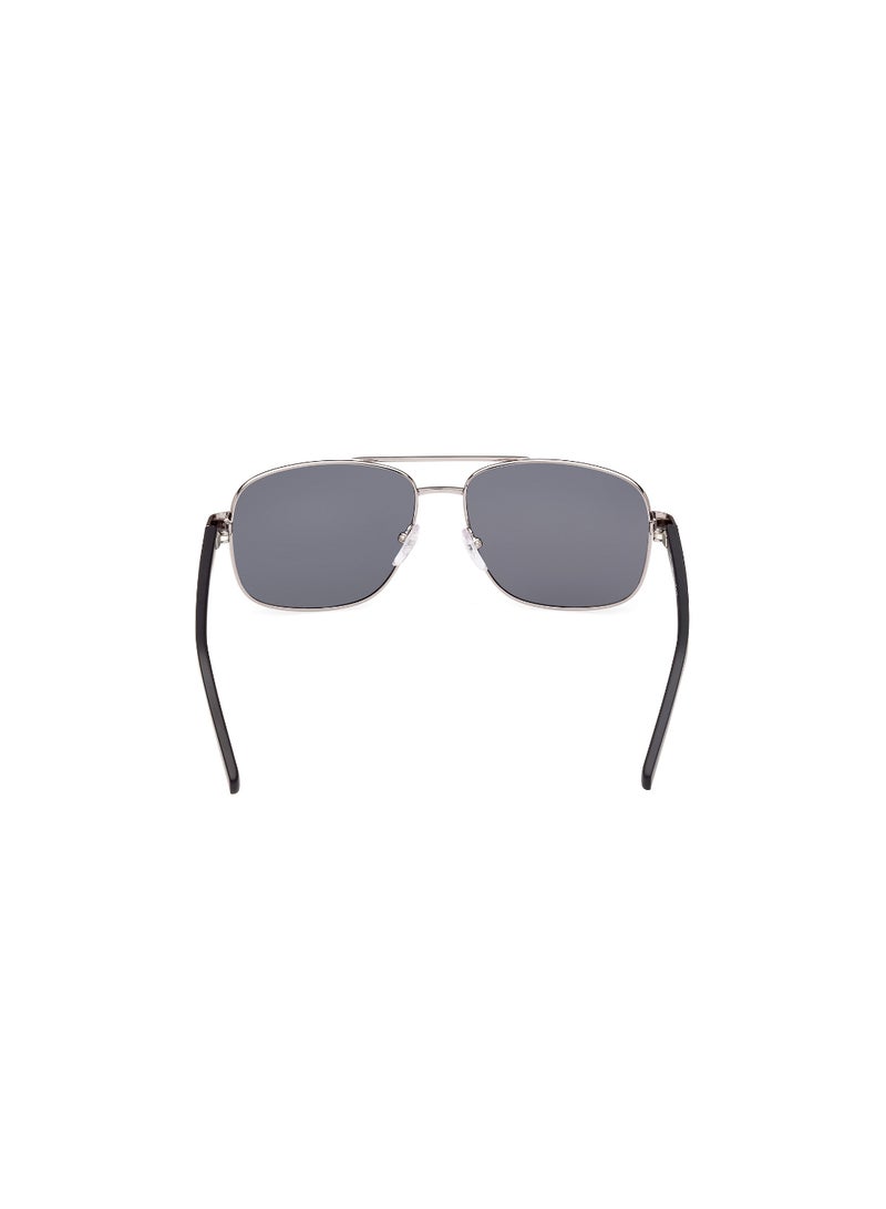 Men's Polarized Rectangular Shape Metal Sunglasses BS003915D57 - Lens Size: 57 Mm - Matte Light Ruthenium