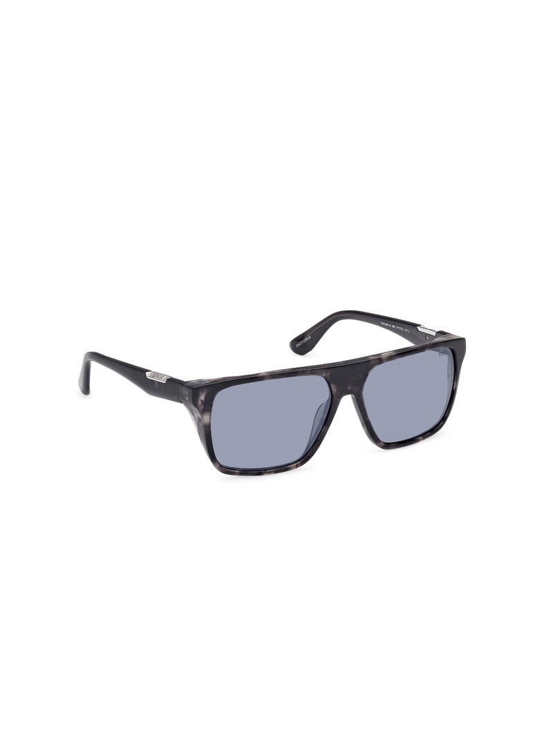 Men's Mirrored Navigator Shape Acetate Sunglasses BW0040-H56C57 - Lens Size: 57 Mm - Havana