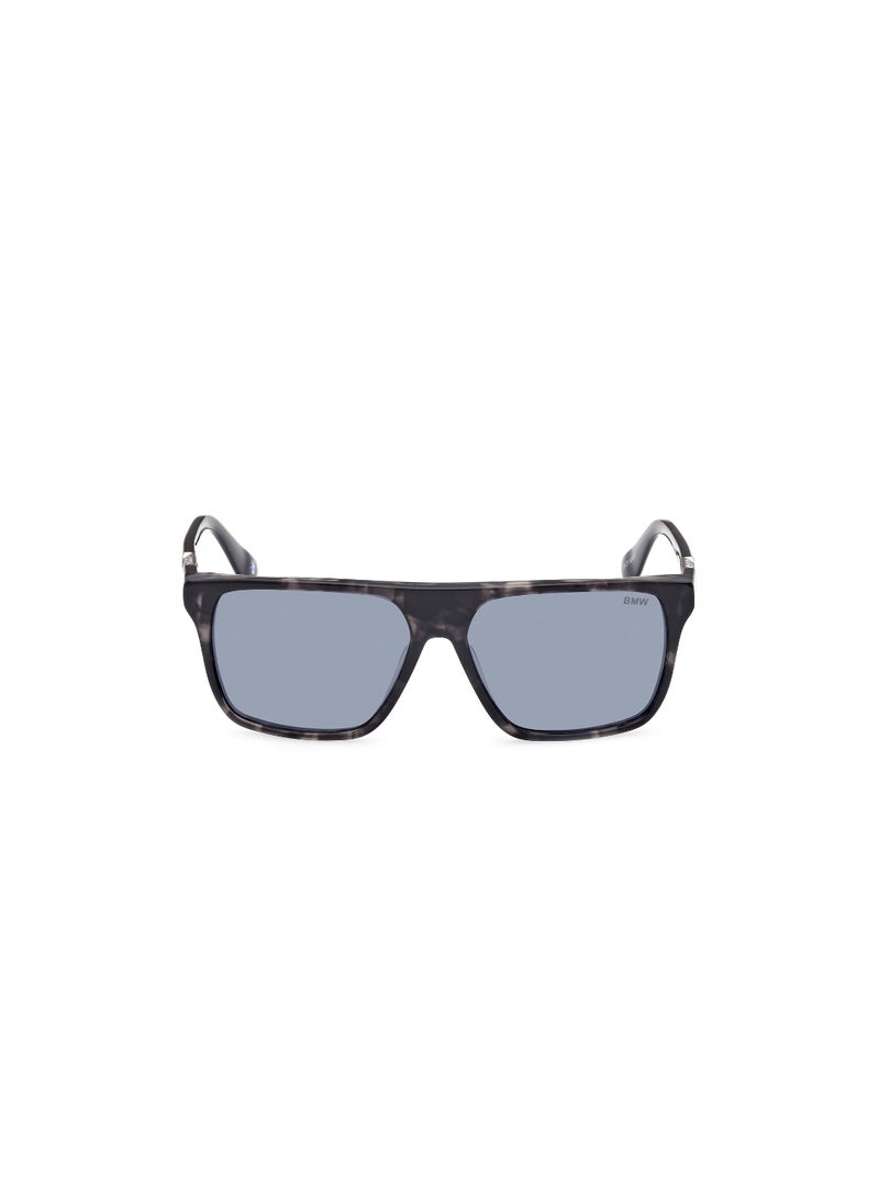 Men's Mirrored Navigator Shape Acetate Sunglasses BW0040-H56C57 - Lens Size: 57 Mm - Havana