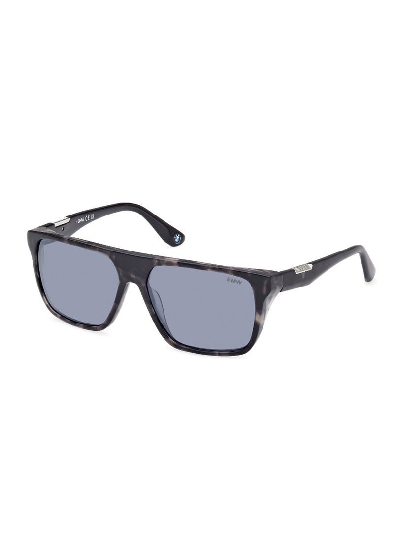 Men's Mirrored Navigator Shape Acetate Sunglasses BW0040-H56C57 - Lens Size: 57 Mm - Havana