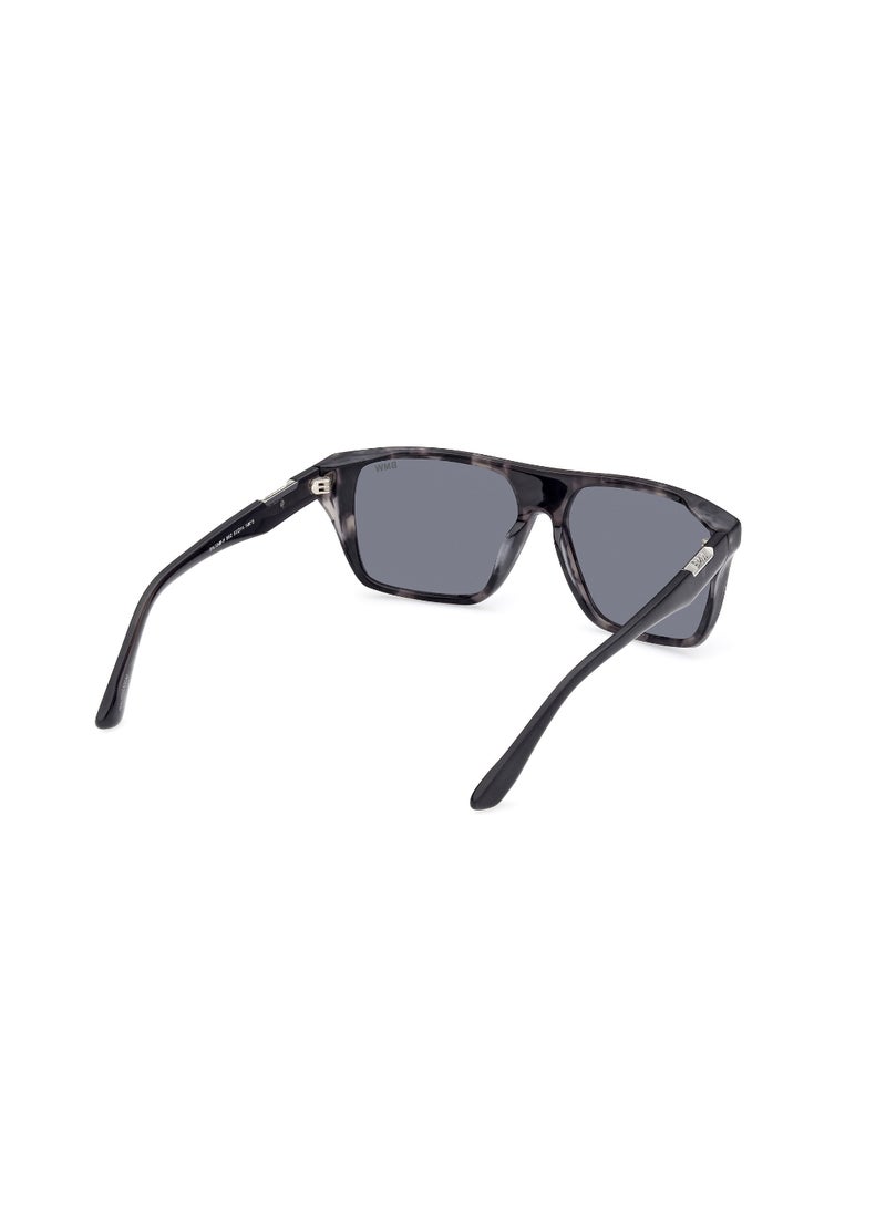 Men's Mirrored Navigator Shape Acetate Sunglasses BW0040-H56C57 - Lens Size: 57 Mm - Havana