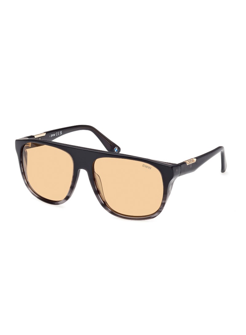 Men's UV Protection Pilot Shape Acetate Sunglasses BW0041-H02J58 - Lens Size: 58 Mm - Matte Black