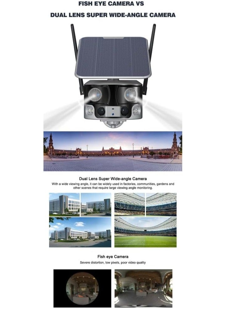 CRONY Y6 WiFi-4K-8MP-180° Wide Angle Solar Battery Camera with 6W Solar Panel