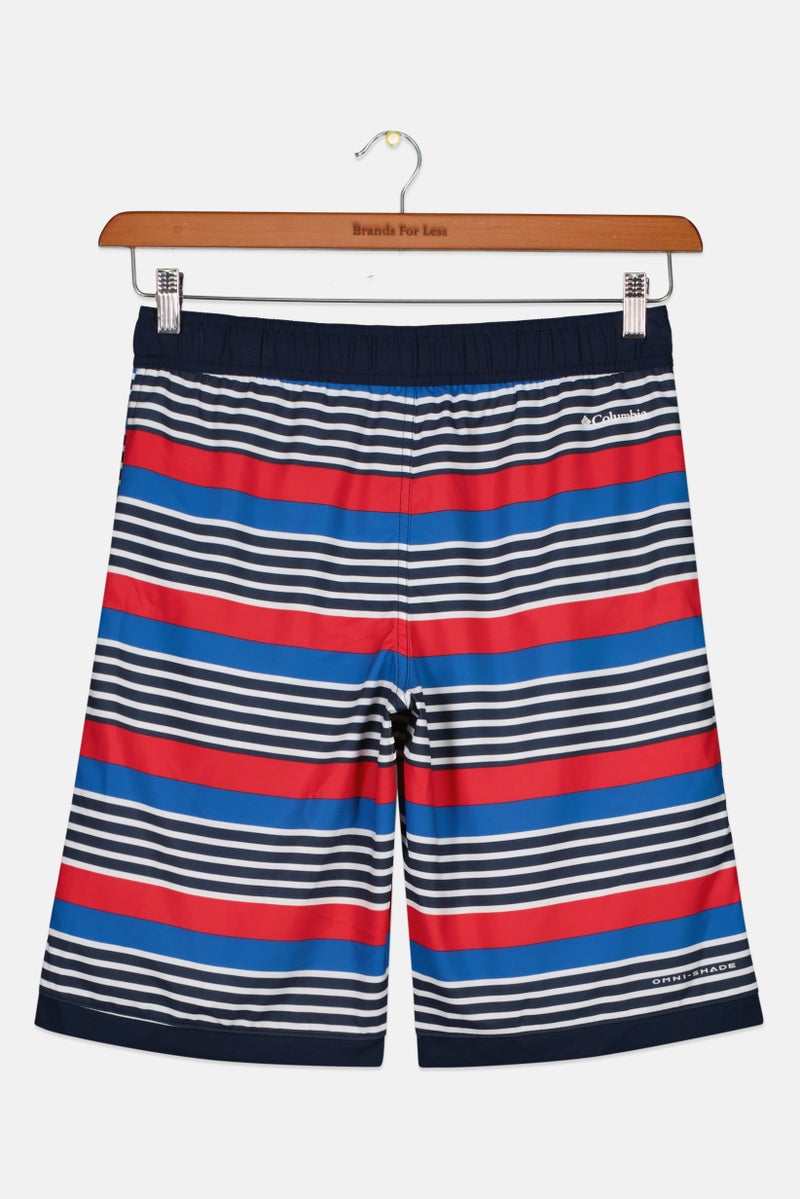 Kids Boy Stripes Pull On Board Shorts Swimwear, Navy Combo