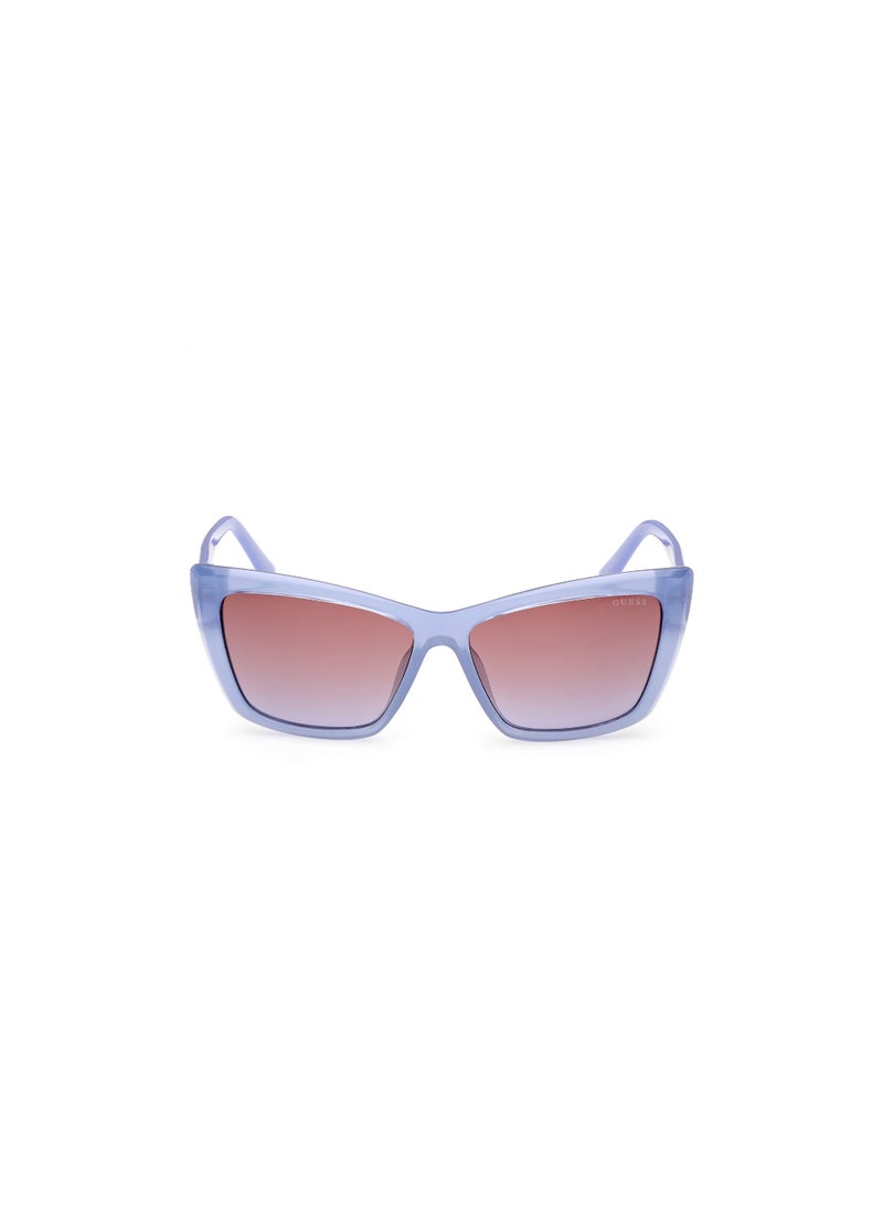 Women's Mirrored Cat Eye Shape Plastic Sunglasses GU0009881Z55 - Lens Size: 55 Mm - Shiny Violet