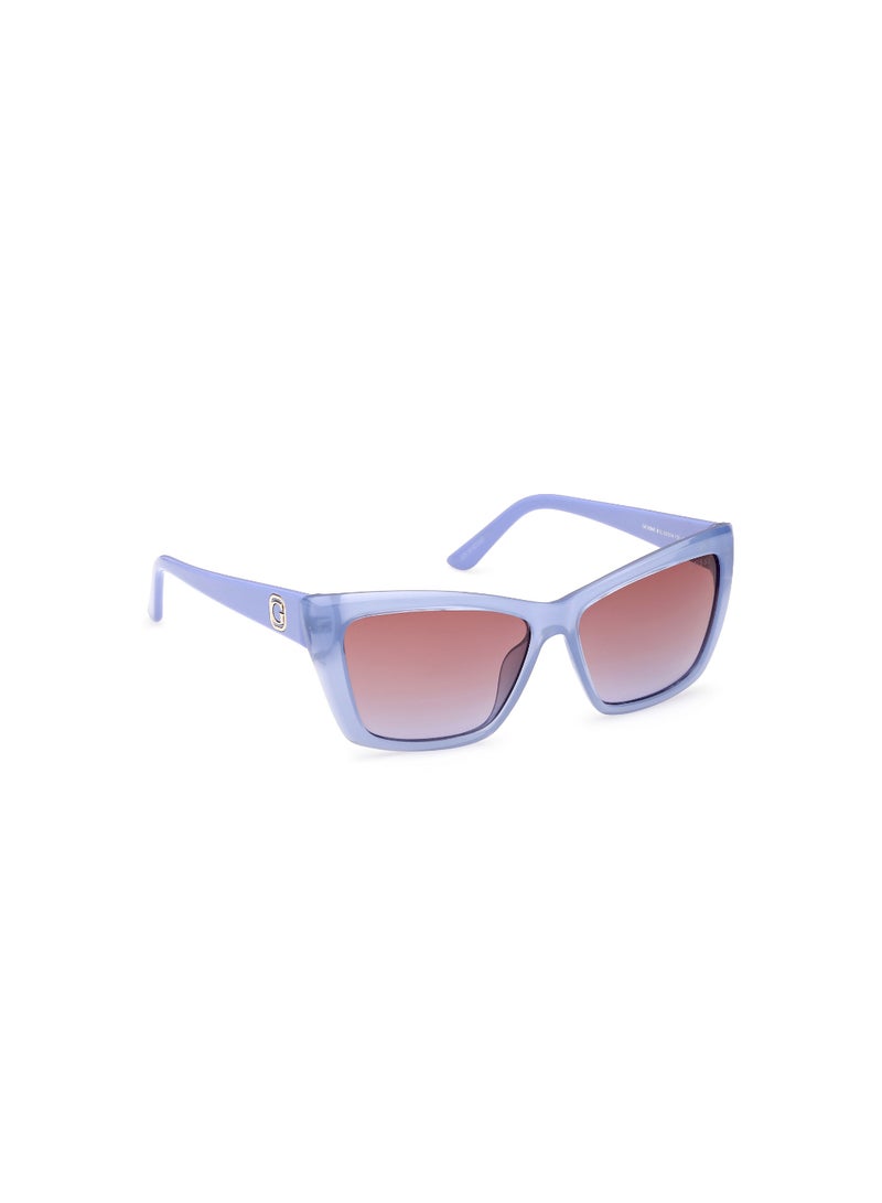 Women's Mirrored Cat Eye Shape Plastic Sunglasses GU0009881Z55 - Lens Size: 55 Mm - Shiny Violet