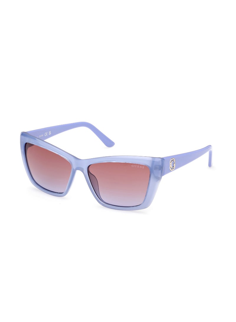 Women's Mirrored Cat Eye Shape Plastic Sunglasses GU0009881Z55 - Lens Size: 55 Mm - Shiny Violet