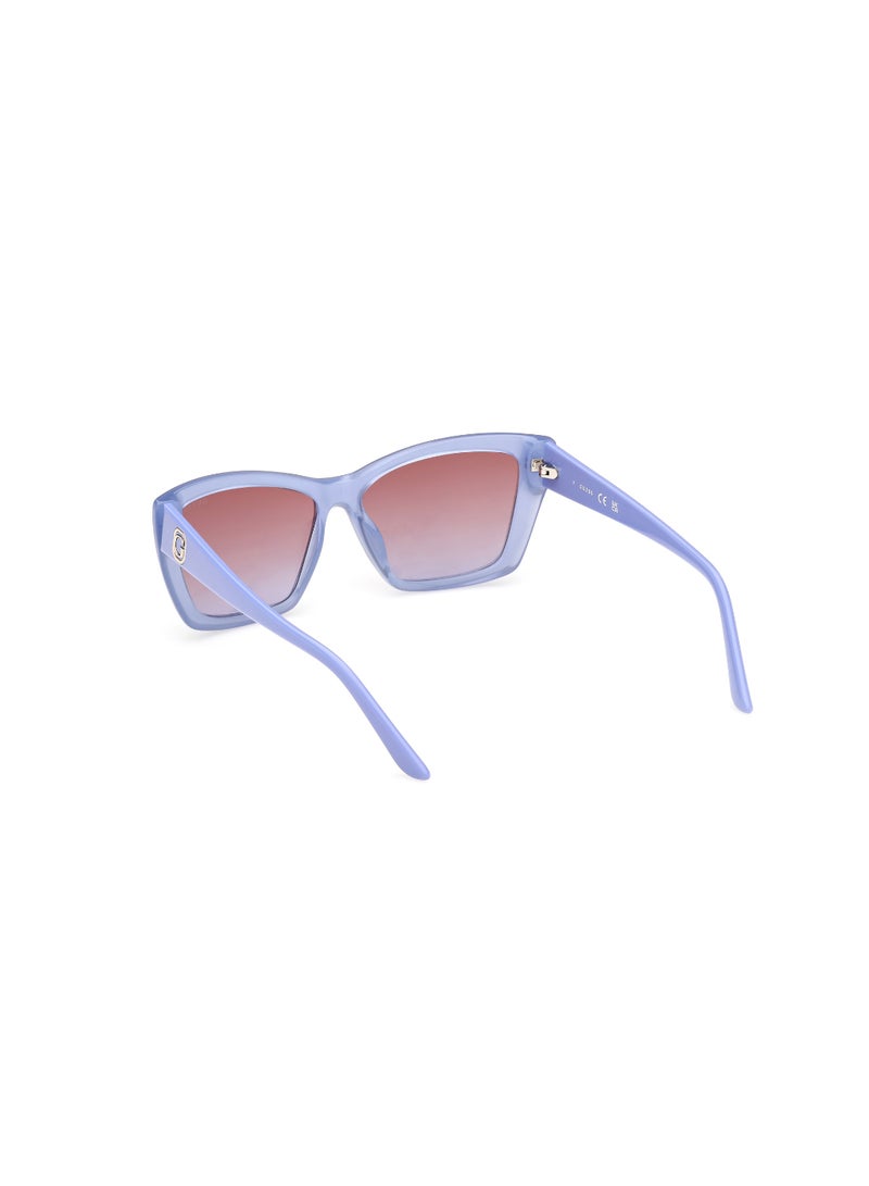 Women's Mirrored Cat Eye Shape Plastic Sunglasses GU0009881Z55 - Lens Size: 55 Mm - Shiny Violet