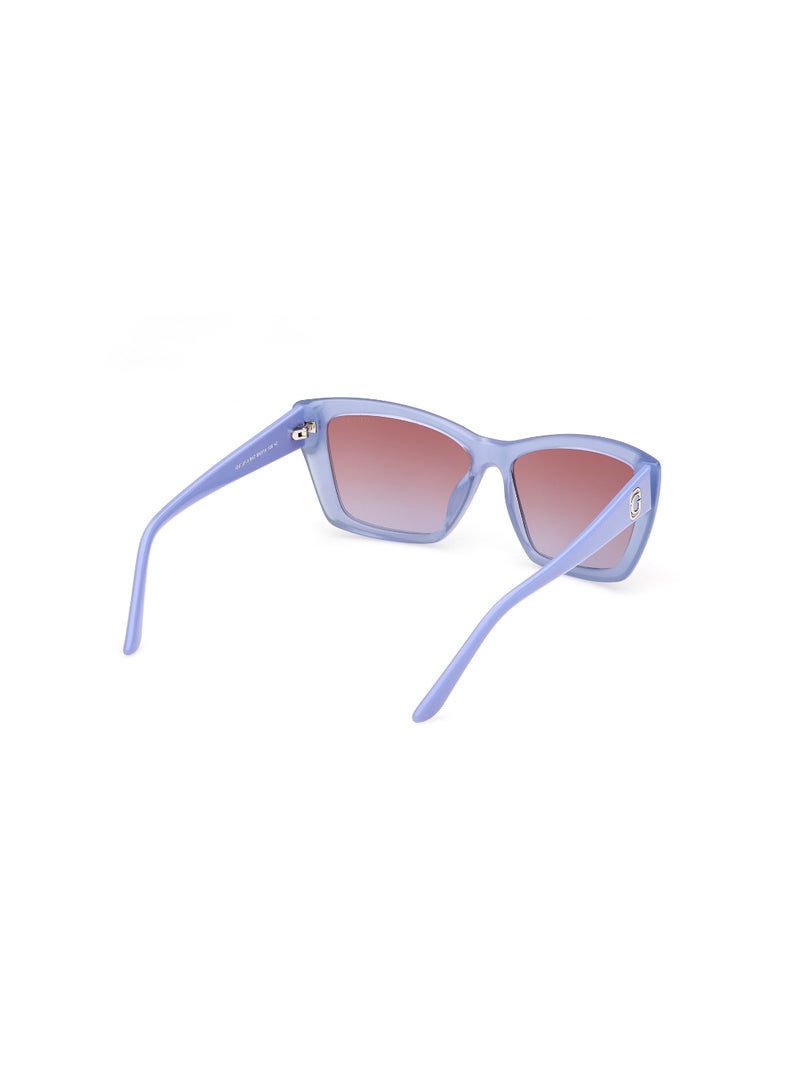 Women's Mirrored Cat Eye Shape Plastic Sunglasses GU0009881Z55 - Lens Size: 55 Mm - Shiny Violet