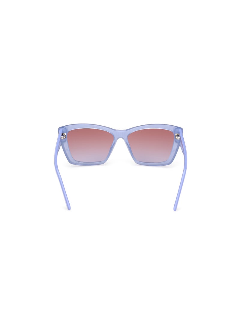 Women's Mirrored Cat Eye Shape Plastic Sunglasses GU0009881Z55 - Lens Size: 55 Mm - Shiny Violet