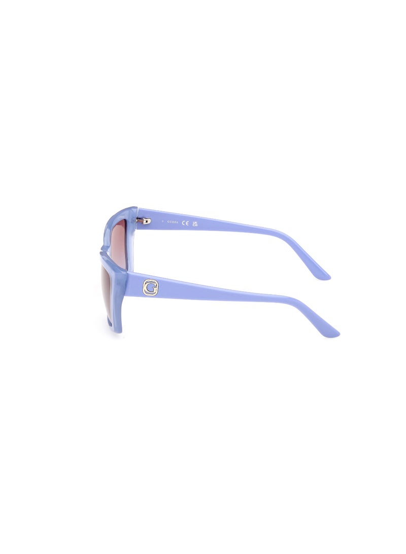 Women's Mirrored Cat Eye Shape Plastic Sunglasses GU0009881Z55 - Lens Size: 55 Mm - Shiny Violet