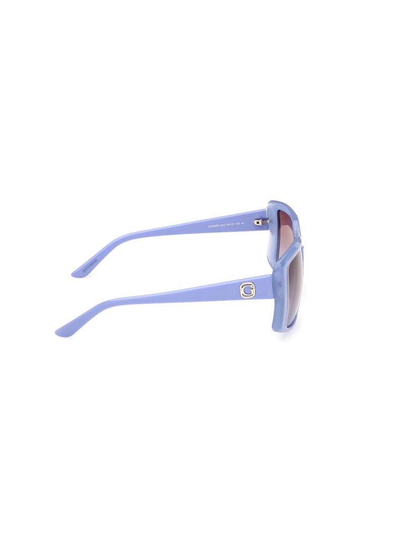 Women's Mirrored Square Shape Plastic Sunglasses GU0009781Z53 - Lens Size: 53 Mm - Shiny Violet