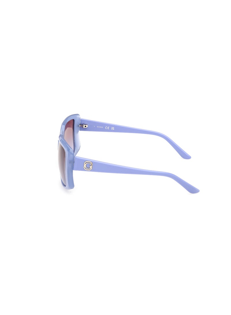 Women's Mirrored Square Shape Plastic Sunglasses GU0009781Z53 - Lens Size: 53 Mm - Shiny Violet